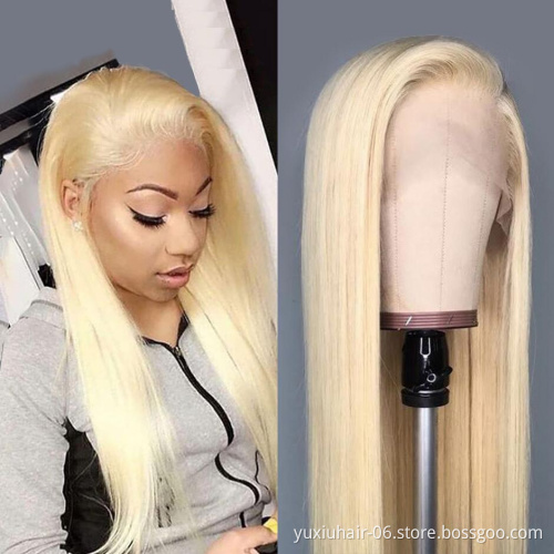 30 inch Blonde wigs human hair can be dyed braizlian virgini hair Transparent lace with baby hair wigs for black women